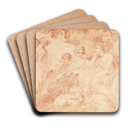 Shepherds and Shepherdesses by Conrad Martin Metz Art Drink Coaster set