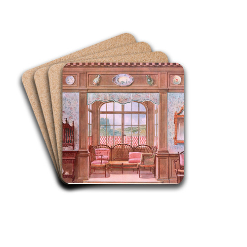 Salle a manger Louis XV.... by Georges Rmon Drink Coasters - set of 4