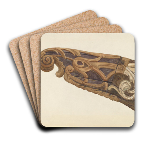Billethead by Lucille Chabot Art Drink Coaster set