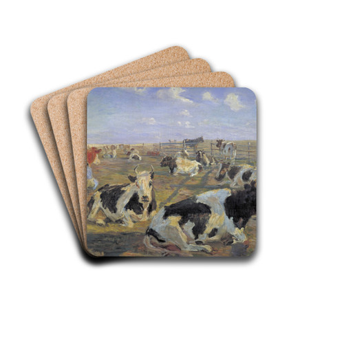 The Milking Place at Meilgrd by Theodor Philipsen Drink Coasters - set of 4 The Milking Place at Meilgrd by Theodor Philipsen Drink Coasters - set of 4