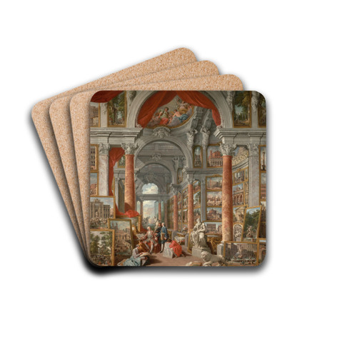 Picture Gallery with Views of Modern Rome by Giovanni Paolo Panini Drink Coasters - set of 4