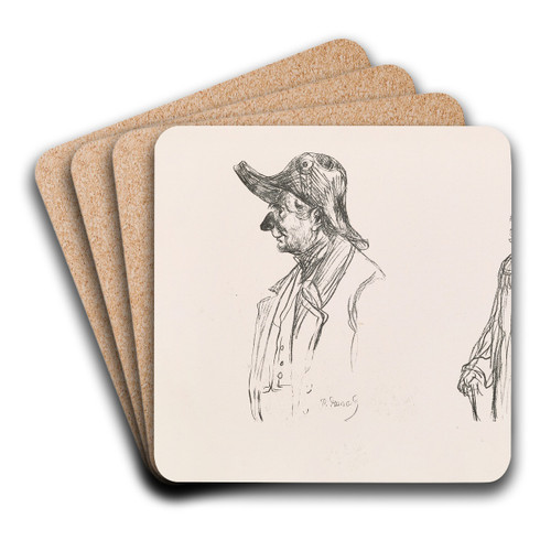 Les caricatures de Puvis de Chavannes Pl.06 by Pierre Puvis de Chavannes Art Drink Coaster set