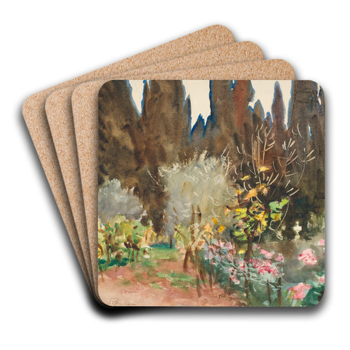 Gardens at Florence by John Singer Sargent Art Drink Coaster set