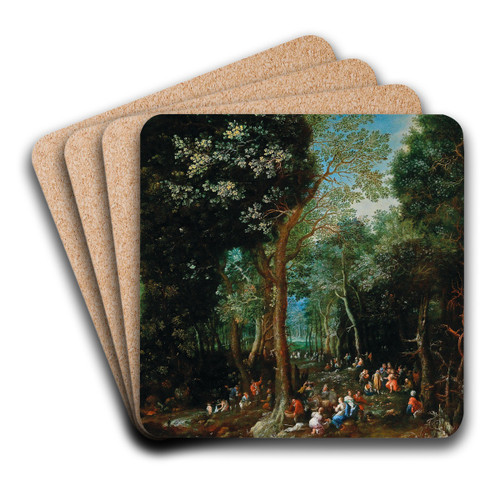 Saint John the Baptist Preaching in the wilderness by Johann Jakob Hartmann Art Drink Coaster set