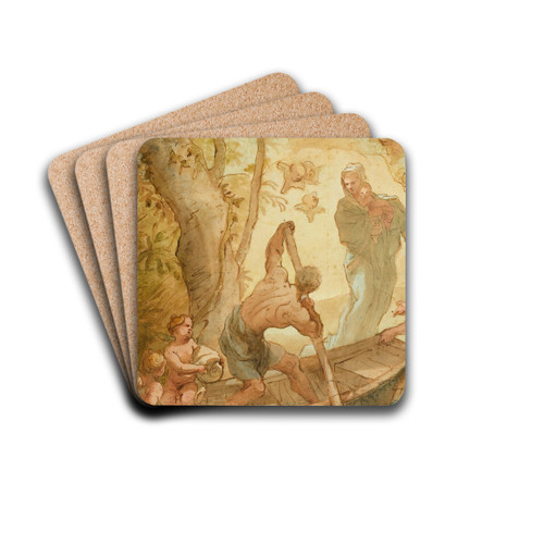 The Flight Into Egypt by Domenico Piola Drink Coasters - set of 4