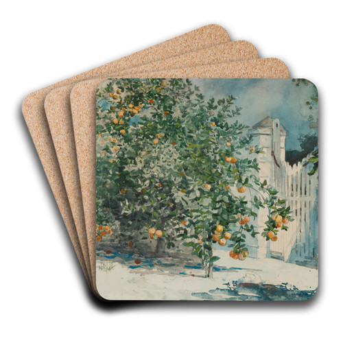Orange Trees And Gate by Winslow Homer Art Drink Coaster set Orange Trees And Gate by Winslow Homer Art Drink Coaster set