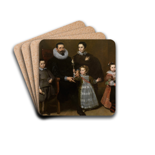 Portrait of a Family by Cornelis de Vos Drink Coasters - set of 4 Portrait of a Family by Cornelis de Vos Drink Coasters - set of 4