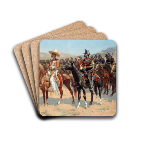The Mexican Major by Frederic Remington Drink Coasters - set of 4