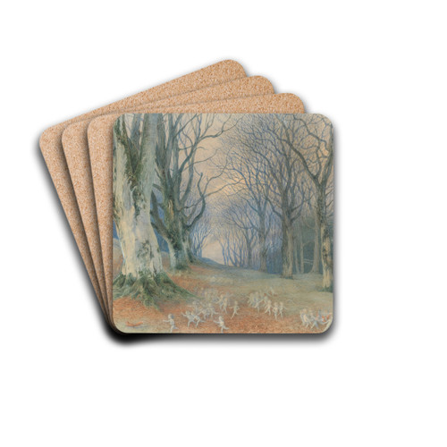 Fairies and squirrels in a forest by Richard Doyle Drink Coasters - set of 4 Fairies and squirrels in a forest by Richard Doyle Drink Coasters - set of 4
