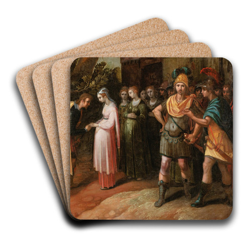Scene of chevalry by Nicolas Moillon Art Drink Coaster set Scene of chevalry by Nicolas Moillon Art Drink Coaster set
