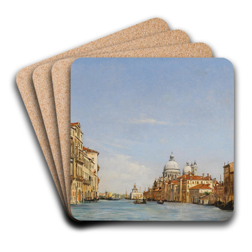 Venice, a view of the Grand Canal with Santa Maria della Salute by Giovanni Grubacs Art Drink Coaster set