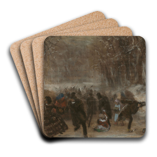 Schlittschuhlufer by Adolph von Menzel Art Drink Coaster set