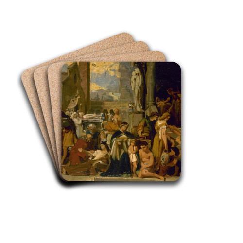 Les sept uvres de misricorde by Jean-Louis Bezard Drink Coasters - set of 4