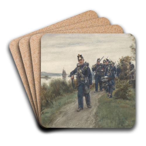 Patrouille van de infanterie by Jan Hoynck van Papendrecht Art Drink Coaster set