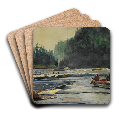 In the Rapids by Winslow Homer Art Drink Coaster set In the Rapids by Winslow Homer Art Drink Coaster set