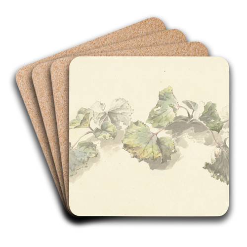 Studie van bladeren by Josephus Augustus Knip Art Drink Coaster set Studie van bladeren by Josephus Augustus Knip Art Drink Coaster set