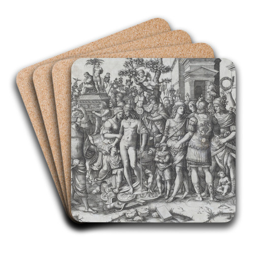 Triumph by Marcantonio Raimondi Art Drink Coaster set