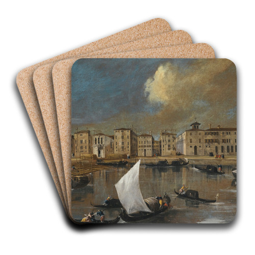 Venice, A View Of The Fondamenta Nuove And The Ospedale Dei Mendicanti From The Island Of San Michele by Venetian School Art Drink Coaster set