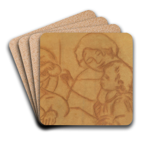 Gabrielle, Jean et une petite fille by Pierre-Auguste Renoir Art Drink Coaster set