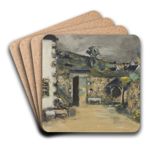 The Farmhouse by douard Vuillard Art Drink Coaster set