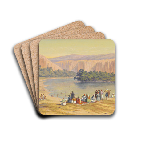 Badeszene by Hubert Sattler Drink Coasters - set of 4