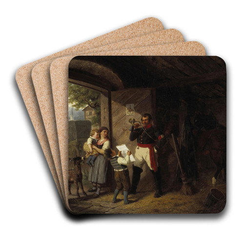 Der Hornist by William Hahn Art Drink Coaster set