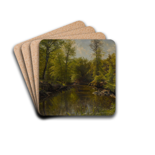 Rowing on the River by Peder Mrk Mnsted Drink Coasters - set of 4