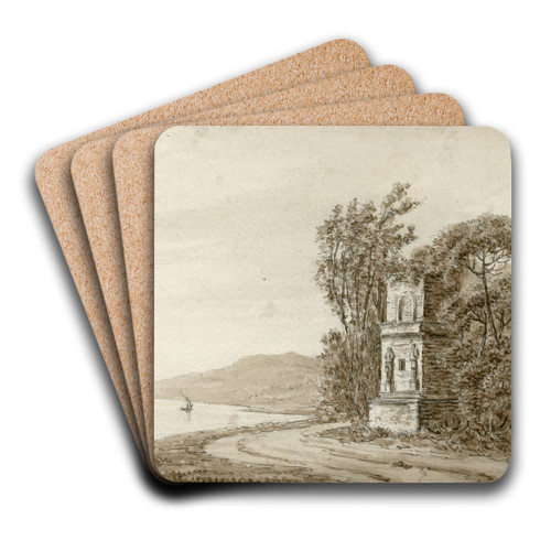Een antiek monument in de omgeving van Taragone by Otto Howen Art Drink Coaster set Een antiek monument in de omgeving van Taragone by Otto Howen Art Drink Coaster set
