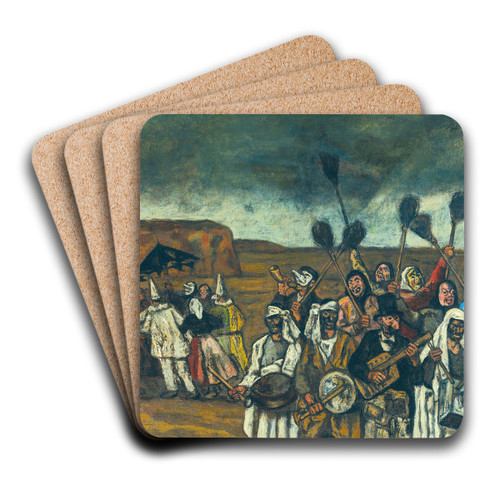 The masquerade of the brooms by Jos Gutirrez Solana Art Drink Coaster set