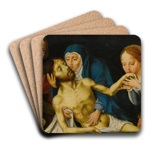 The Lamentation by Follower of Joos van Cleve Art Drink Coaster set