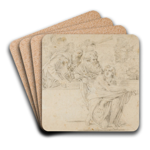 Susanna and the Elders by After Annibale Carracci Art Drink Coaster set