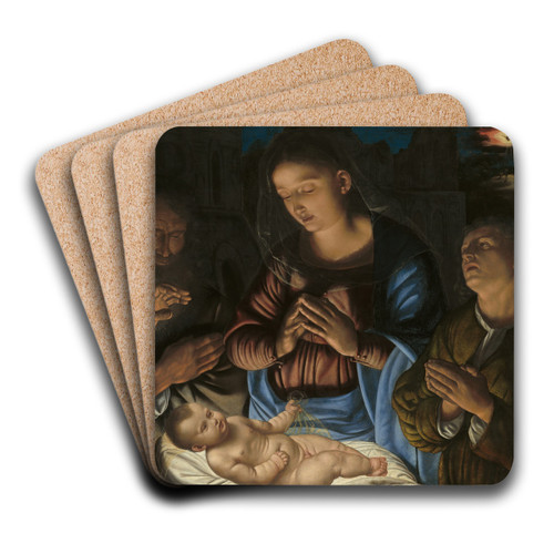 The Adoration of the Shepherds by Giovanni Girolamo Savoldo Art Drink Coaster set
