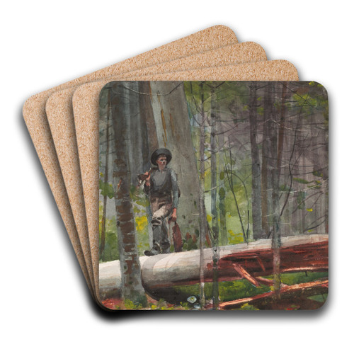 Hunter in the Adirondacks by Winslow Homer Art Drink Coaster set Hunter in the Adirondacks by Winslow Homer Art Drink Coaster set
