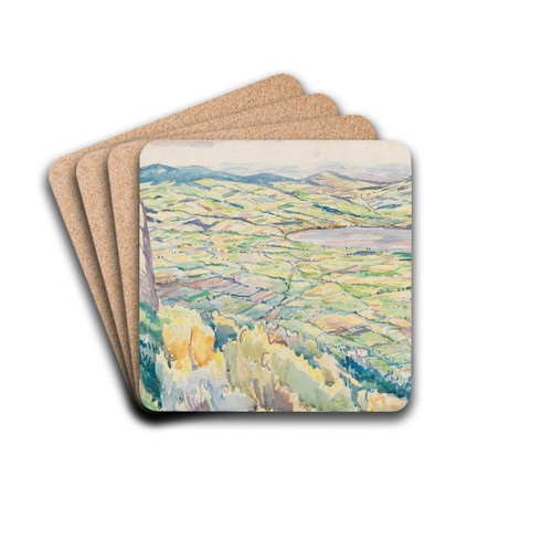 A view of Lake Mondsee from Hllkar by Anton Emanuel Peschka Drink Coasters - set of 4
