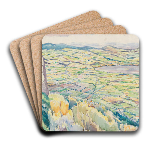 A view of Lake Mondsee from Hllkar by Anton Emanuel Peschka Art Drink Coaster set