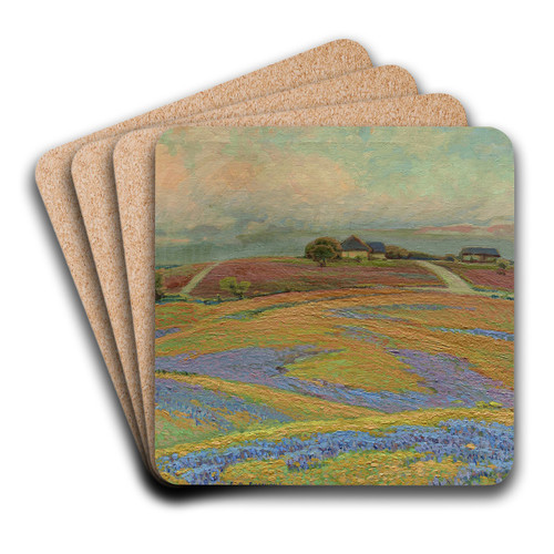 Spring Fields at Grand Prairie by Edward G. Eisenlohr Art Drink Coaster set