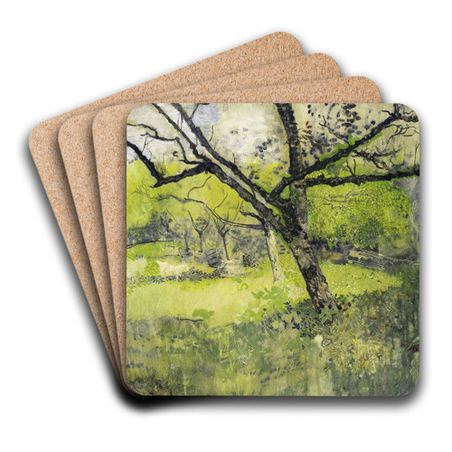 Orchard at Eemnes by Richard Nicolas Roland Holst Art Drink Coaster set Orchard at Eemnes by Richard Nicolas Roland Holst Art Drink Coaster set