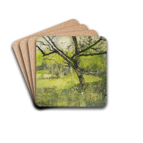 Orchard at Eemnes by Richard Nicolas Roland Holst Drink Coasters - set of 4 Orchard at Eemnes by Richard Nicolas Roland Holst Drink Coasters - set of 4