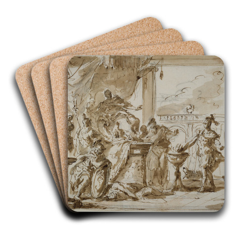 Mucius Scaevola vor Porsenna by Gaspare Diziani Art Drink Coaster set Mucius Scaevola vor Porsenna by Gaspare Diziani Art Drink Coaster set