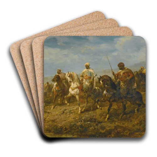 Advancing Cavalrymen by Adolf Schreyer Art Drink Coaster set