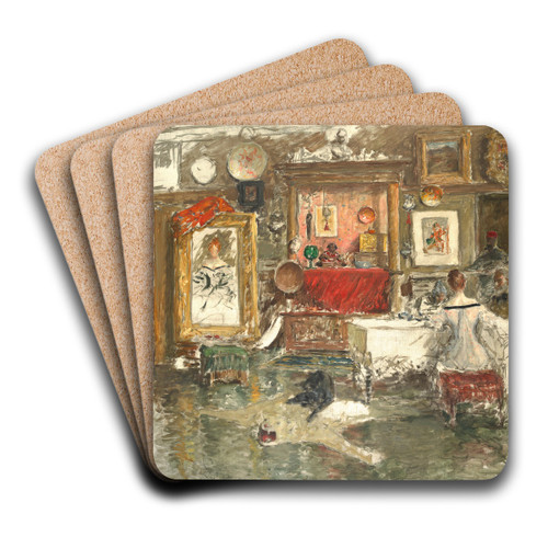 The Tenth Street Studio by William Merritt Chase Art Drink Coaster set The Tenth Street Studio by William Merritt Chase Art Drink Coaster set