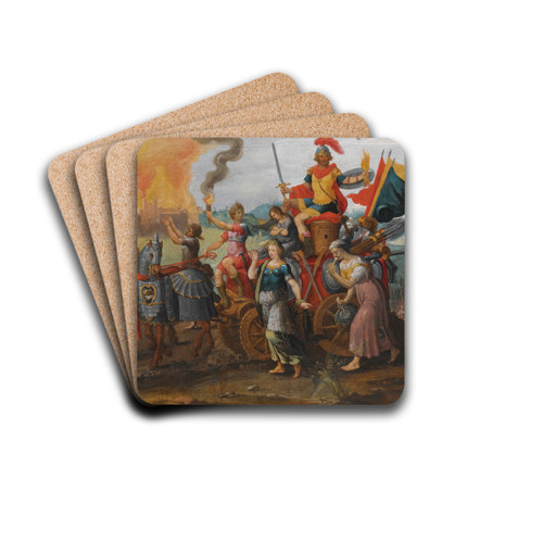 The Cycle Of The Vicissitudes Of Human Affairs by Circle of Maarten van Heemskerck Drink Coasters - set of 4
