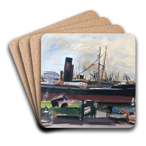 Hafen in Amsterdam by Otto Geigenberger Art Drink Coaster set