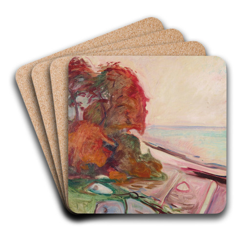Kystlandskap by Edvard Munch Art Drink Coaster set
