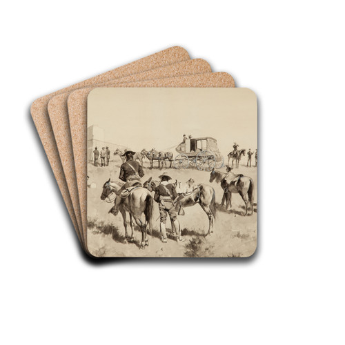 On the Bighorn by Frederic Remington Drink Coasters - set of 4