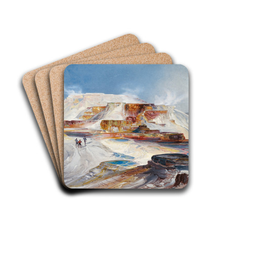Hot Springs of Gardiner's River, Yellowstone by Thomas Moran Drink Coasters - set of 4