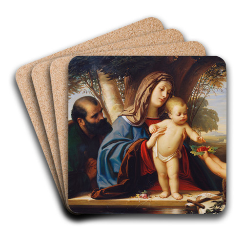 Holy Family with St. John by Eduard von Steinle Art Drink Coaster set