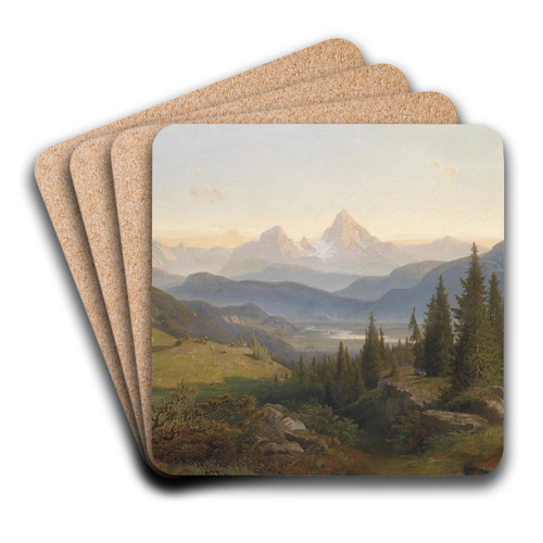 Landschaft mit Watzmann by Josef Mayburger Art Drink Coaster set