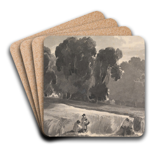 Landscape with Figures in Field by Thomas Sully Art Drink Coaster set