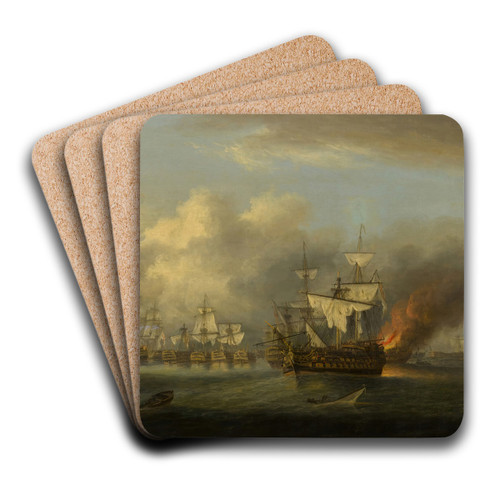 End of the Battle of Trafalgar, 1805 by Thomas Luny Art Drink Coaster set End of the Battle of Trafalgar, 1805 by Thomas Luny Art Drink Coaster set